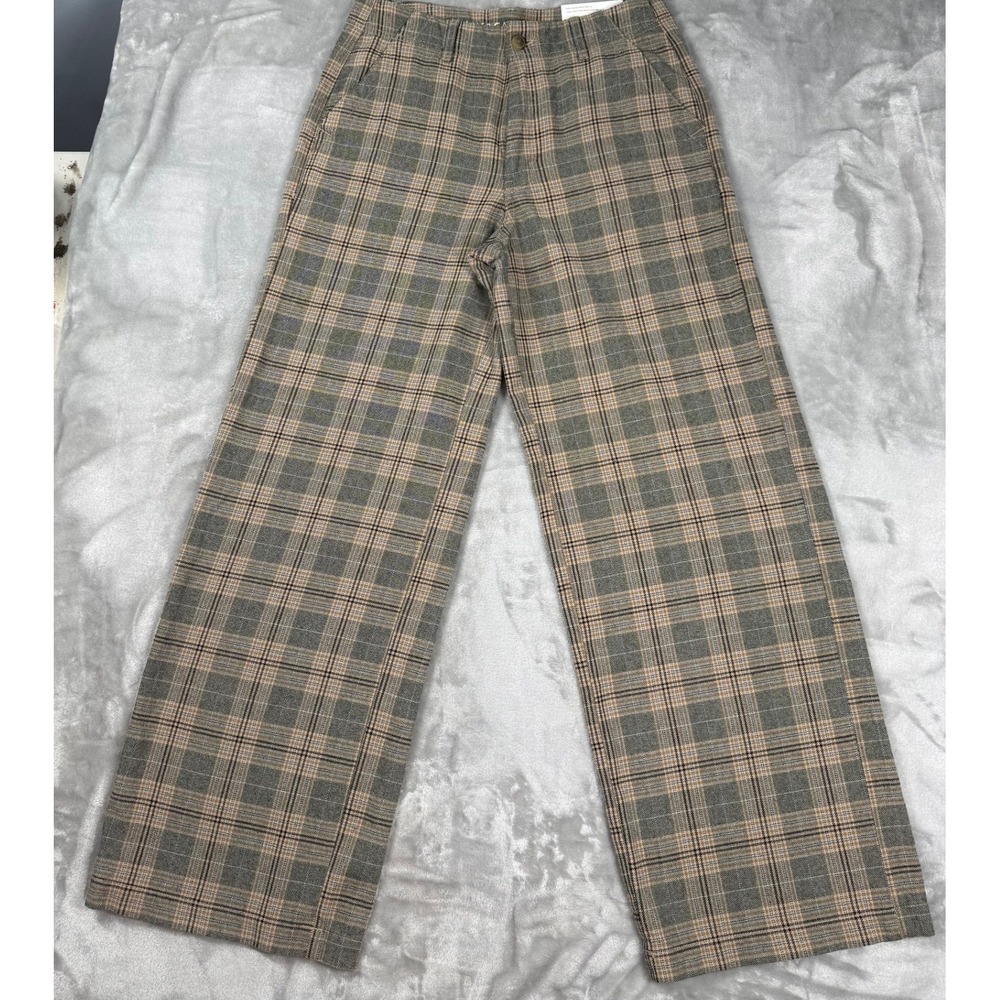 NWT American Eagle Super High-Rise Baggy Wide Leg Plaid Pants Size 6 28W